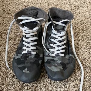 No Bull training shoes. Only worn twice, just too small. Black and gray camo.